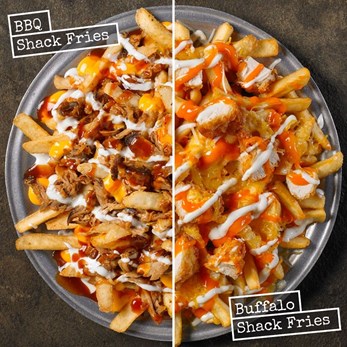 The Loaded BBQ and Buffalo Shack Fries