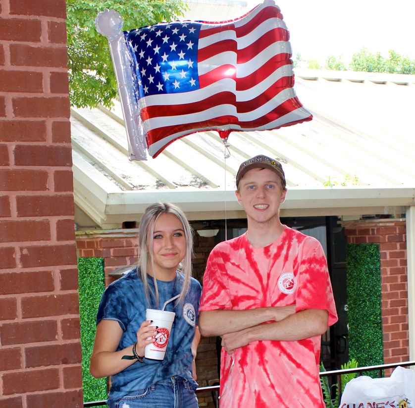 Shack Crew Members with Red, White, and Blue T-Shirts!